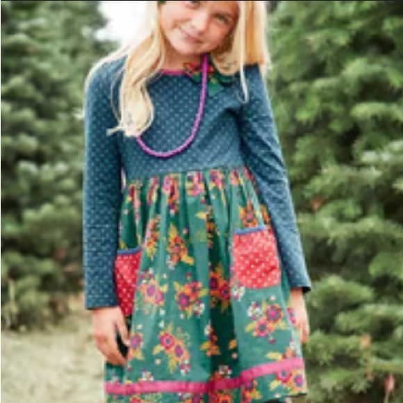 Matilde Jane Other - Matilda Jane Moments With You Merry Merry Christmas Dress Girls Floral Size 10
